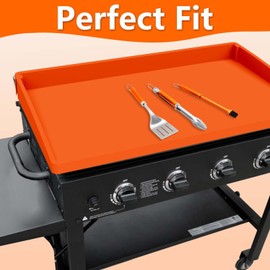 BANGIE Griddle Cover Mat for Blackstone 17 Inch Griddle Accessories | Full Wrap-Around Protection Silicone Mat for Griddle | Food Grade Silicone Grill Mat | ORANGE