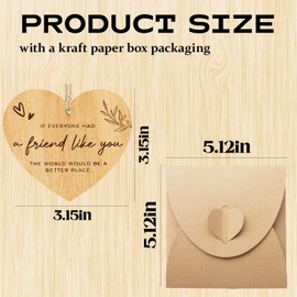 1PCS Wooden Heart Shaped, Best Friend Birthday Gifts, Friendship Gifts for Women, Bestie Gifts, Special Friend Gifts with Kraft Paper Box