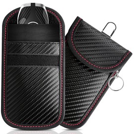 Amiss Bolsa Faraday para Llaves de Coche (2 Unidades), protección para Llavero, Funda antirrobo Faraday, Bloqueo de señal RFID, antipiratería