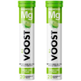 VOOST, Magnesium, Supports Bone Health and Muscle Health, Effervescent Vitamin Drink Tablet, No Sugar + Low Calorie Vitamin Supplement Blend, Lemon Lime Flavor, 40 Count