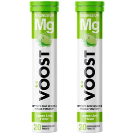 VOOST, Magnesium, Supports Bone Health and Muscle Health, Effervescent Vitamin Drink Tablet, No Sugar + Low Calorie Vitamin Supplement Blend, Lemon Lime Flavor, 40 Count