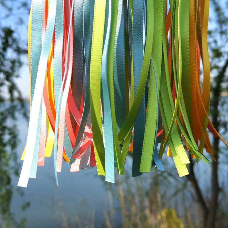 Satin Ribbon Windsock Streamer, Outdoor Decorations for Your Patio, Garden,