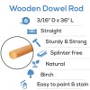 Woodpeckers Wooden Dowel Rods 3/16 x 36 inch, Unfinished Sticks