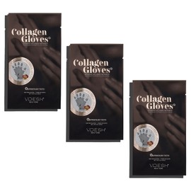 VOESH Collagen Gloves For Hands - Collagen Hand Spa Moisturizer - Repairing Hand Glove Masks for Moisturizing Dry Skin - Hydrating Gloves For Men and Women (3-Pack)