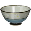 Hasami Ware 60118 Rice Bowl, Flower Makeup Pattern, Blue, Made