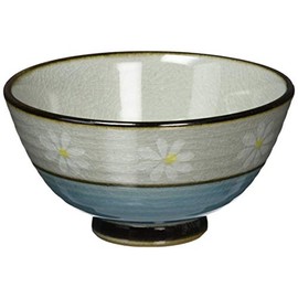 Hasami Ware 60118 Rice Bowl, Flower Makeup Pattern, Blue, Made in Japan