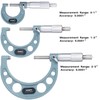 REXBETI 3Pcs Outside Micrometer Set, 0-3" Machinist Micrometer, Ultra-Precision Carbide