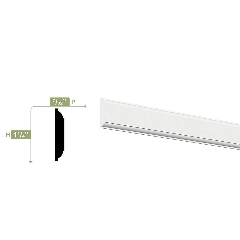 Ekena Millwork MLD01X00X96PBSWPV 1 H x 1/4" P x 96"