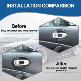 ABS Interior Door Handle Bowl Trim Compatible with Mitsubishi Eclipse 2006-2011,Left and Right Inner Door Pull Handle Bowl Anti-Scratch Protection Cover Trim Accessories 2PCS (Matte Black)