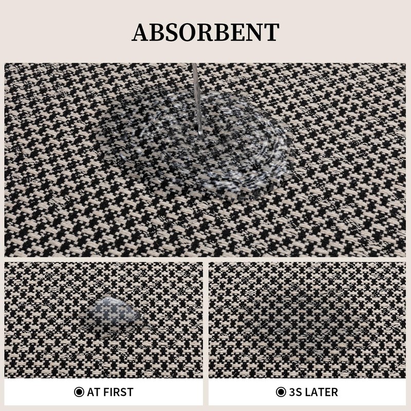 YIHOUSE Thin Bath Mat Black Bathroom Rugs Sets 2 Pieces,