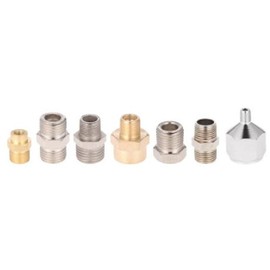 TopHomer 7pcs Professional Airbrush Adaptor Kit Fitting Connector Set for Air Compressor & Airbrush Hose 1/8" & 1/4" BSP Male & Female couplings.