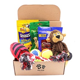 Fansco Dog Gift Box Set with Pet Toys Treats Snacks