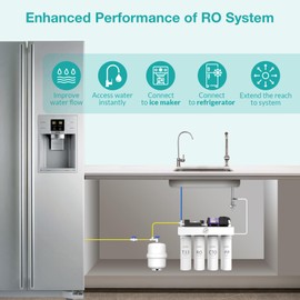 SimPure Small Water Pressure Tank for Tankless Reverse Osmosis System, RO Water Storage Tank with Fittings for Refrigerator, Ice Maker, Suitable for 1/4" and 3/8" Water Pipes