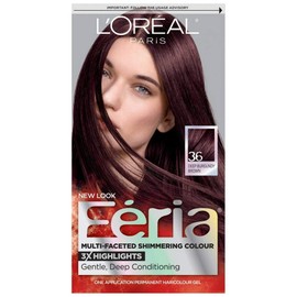 L’Oreal ParisFeria Multi-Faceted Shimmering Colour, Warmer, 36 Deep Burgundy Brown, 1 ea (Pack of 3)