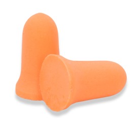 212 Performance Disposable Foam Ear Plugs 33 dB NRR, Bell Shape, High-Viz Orange Ear Pro for Construction and Shop, Individually Wrapped 200-Pair Box