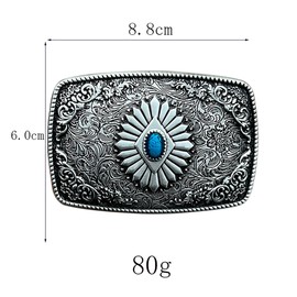 Vintage Silver Western Cowboy Belt Buckle for Women Men, Boucle De Ceinture