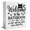 Black Cat Halloween Bathroom Decor Cute Halloween Decor Wooden Box