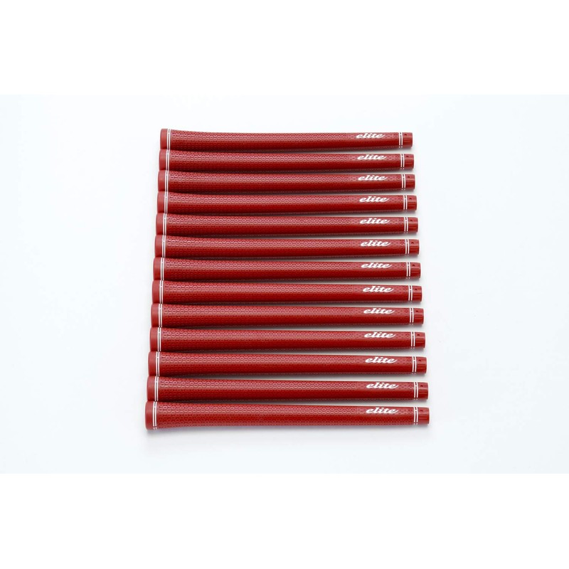 elitegrips TD50 Golf Grips, 13-Pack, Classic Red, No Backline