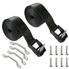 Battery Hold Down Straps for Boats, Battery Tie Down Strap Kit with Cam Buckle, Stainless Steel Bracket and SS Screws, Used for Cooler,Battery Box,Luggage Belt,Car and More