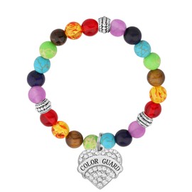 WSNANG Color Guard Bracelet Color Guard Mom Gift Flag Jewelry Color Guard Gift for Women (bead)