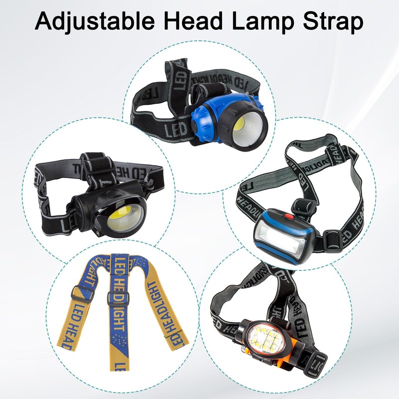 M METERXITY 3-Pack Headlamp Strap Replacement Headband, High Elastic Headlamp