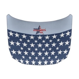 Qiyupavto Car Hood Cover Polyester Elastic Fabric Protector for Car Hood Waterproof Automotive Accessories for Most Automotive Sedans Pickup Trucks SUVs(Five-Pointed Star Flag Design)