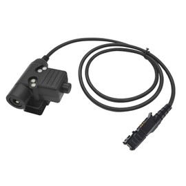 HELETUL U94 Ptt Two Way Radio Push-to-Talk Button Adapter Compatible for Motorola XPR3300 XPR3300E XPR3500 XPR3500E Walkie Talkies(Black,Civilian Wired)