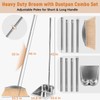 VOOWO Broom with Dustpan Combo Set, 46" Stainless Steel Broom