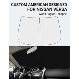 Proadsy Front Windshield Sun Shade Foldable Sunshade Protector Custom Fit for 2015-2019 Nissan Versa Sedan Accessories 2023 Upgrade
