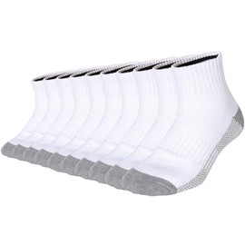 Men's Cotton Socks-Light-Cushion Moisture Wicking Low Cut Workwear Full Cushion Ankle Socks(US 10-13,White2)