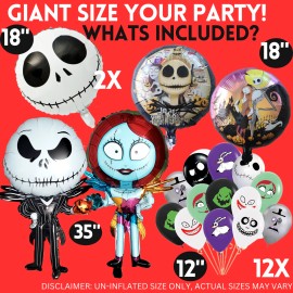 partypalaceusa 18pc jack foil latex Balloons party supplies nightmare christmas skellington