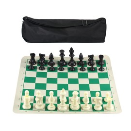 Andux Roll-Up Chess Game with Handbag and 32 Pieces Chess Pieces XQTZ-02