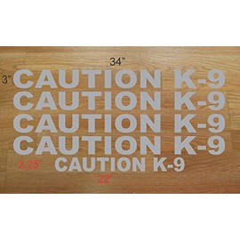 Caution K-9 Decal Set Police Dog Grey Silver Gray Sticker Lot k9 4 Car Truck Van or Suv Kit