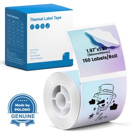 Thermal Labels for POLONO PM220S Label Maker, 2 inch (50mm) Thermal Label, Waterproof, Multi-Purpose Label Tape, 1 Roll of 150 Self-Adhesive Thermal Paper Gradient Purple
