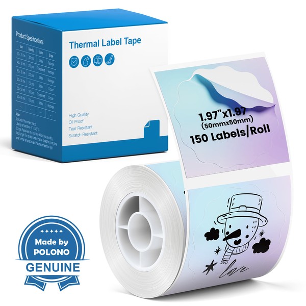 Thermal Labels for POLONO PM220S Label Maker, 2 inch (50mm)