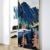 Alwayspon 30x78.7inch Abstract Blue Mountains Marble Texture Door Mural, 2pcs