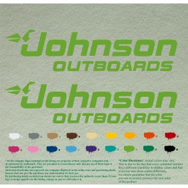 Pair 12" Johnson Compatible Replacement Decals Vinyl Stickers *Lime Green* Vinyl Stickers Boat Outboard Motor Lot of 2