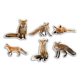 6 x 10 cm Fuchs-Vinyl-Aufkleber – Füchse Vixen Tier, lustiges Muster, Natur, Haustiere, Gesicht, wilde Mädchen, Jungen, Reisen, Scrapbooking, #80785