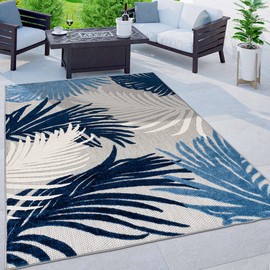 Rugshop Lucca Contemporary Floral Indoor/Outdoor Area Rug 3'3"x5' Navy