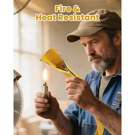 Holulo TIG Welding Torch Cable Cover Flame-Resistant Leather Cable Sleeve with Zipper, Gold Welding Sleeves for MIG/Plasma Cables (11.8 Feet Length)