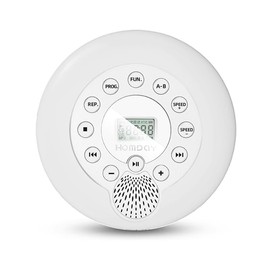 Aurivoxis Portable CD Player with Headphones, CD Player for car or for Home,discman CD Player Rechargeable,mini cd Players Small Portable with Speaker,MP3 USB playable (White)