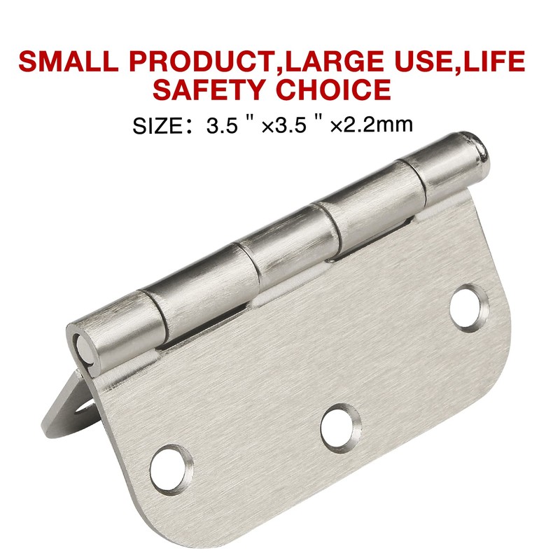 30 Pack Rounded Satin Door Hinges Brushed Nickel 3.5 Inch