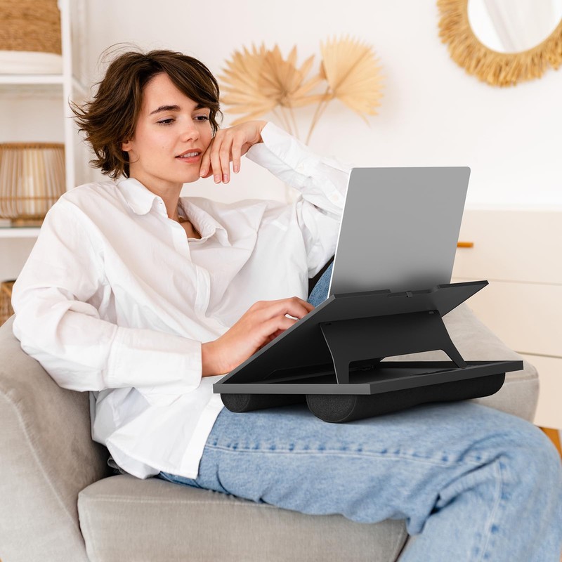Adjustable Laptop Stand with 8 Angles - Dual Cushion Desk