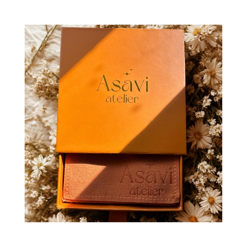 Asavi Atelier 18K Gold Plated Nail Bracelet with Crystal Oval