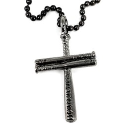 FORGIVEN JEWELRY Phil 4:13 Baseball Bat Cross Gunmetal Color Finish Necklace Small (clbgnbc) I can do All Things