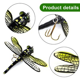 Dragonfly Fishing Lure, Artificial Topwater Dragonfly Lures with Treble Hooks Outdoor Fishing Tools for Saltwater Freshwater