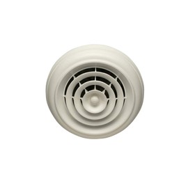 HaVACo Quick Connect 12" Capital Crown Round Ceiling Diffuser with 6" Register Boot and Rotary Damper, ABS Plastic Grille, 360-Degree Deflection Ceiling Diffuser for Air Vent, Home Improvement, White