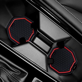for Accord 2023 2024 Car Cup Holder Inserts Coasters, Car Coaster Mat Fit for Accord 2025 Accessories（2pcs/Set Red）