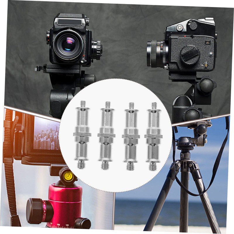 LABRIMP 4pcs Stainless Steel to Adapter Spigot for Light Stand