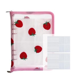 Arpaper Sticker Book, Girls Mat, Clear with 20 Refills (A5, Strawberry, Pink)